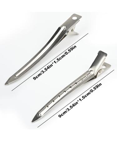 30pcs 3.5 Duck Bill Hair Clips for Styling, Sectioning, & Coloring - Silver Metal Hairdressing Clips for Salon-Quality Results - Buy Online on GoSupps.com