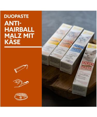 GimCat Duo Paste Anti-Hairball Malt and Cheese - 50g Tube for Natural Hairball Prevention in Cats - Buy Online on GoSupps.com