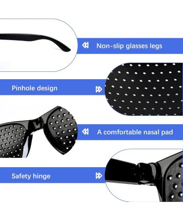Ownkim Pinhole Glasses - 3 Pack Eye Trainers for Vision Improvement & Relaxation | Black Grid Anti-Fatigue Glasses - Buy Online on GoSupps.com