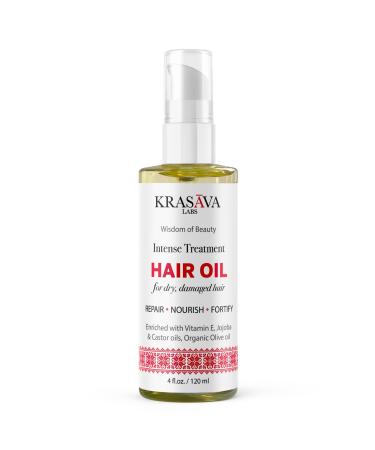 Damaged Hair Treatment Botanical Oil Blend for Repair  Nourish  Fortify  and Hair Growth  with Coconut  Avocado  Jojoba  Castor  Olive & Argan Oils infused with Vitamin E  4 oz  For All Hair Types  100% Pure  Natural  Si...