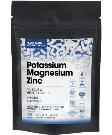 Very Best Vegan Omega 3 Supplement - 120 Capsules and Magnesium Potassium Supplements w/Zinc - 90 Capsules