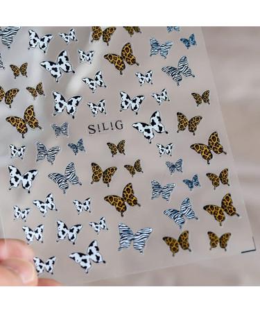 1 Sheet DIY Salon Multi Styles Nails Beauty 5D Nail Art Sticker Nail Art Decorations Self-adhesive Back Glue Butterfly-shape Nail Sticker(Style 03) - Buy Online on GoSupps.com