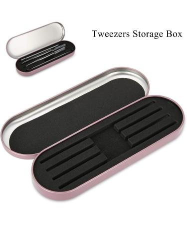 Professional Rose Red Stainless Steel Storage Box | 4 Soft Slots for Beauty Tools & Tweezers - International Shipping - Buy Online on GoSupps.com