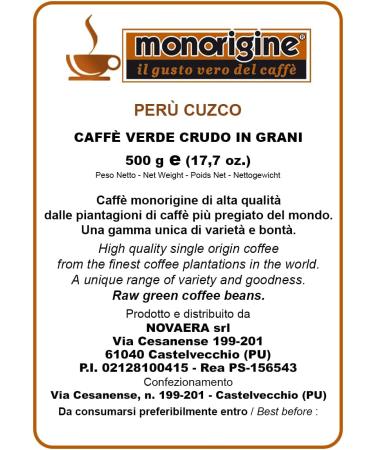 Arabica Green Coffee beans Per Cuzco - 500g - Buy Online on GoSupps.com