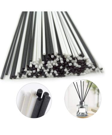 200 pieces of fragrance sticks for essential oil aroma diffuser refill sticks for at home office spa and bedroom diffuser sticks (100 white + 100 black) black white