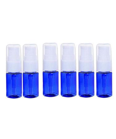 6 Pack Empty 10ml Plastic Pump Bottles Cream Shampoo Lotion Pump Bottle Refillable Sample Travel Bottles Toiletries Liquid Container Jar Pot Vial for Cosmetic Make-up (Blue)