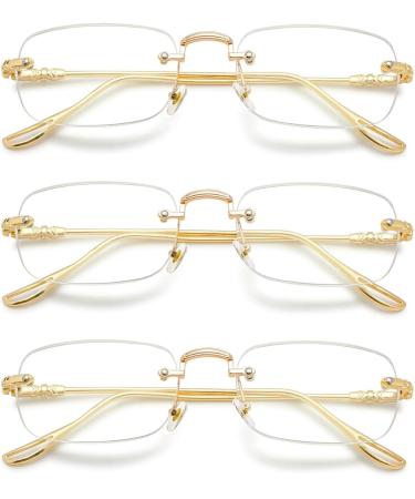 Buy Koosufa Borderless Reading Glasses Anti Blue Light Ultra Light Metal Frameless Strengths 0.0 to 4.0 | Perfect Visual Aid for Men & Women - Buy Online on GoSupps.com