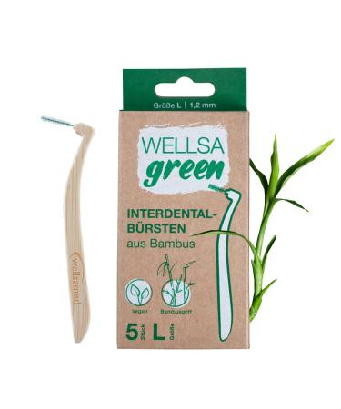 wellsamed wellsagreen 5-pack bamboo interdental brushes L-Shape (L)