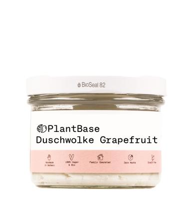 Plantbase Shower Cloud Grapefruit 110g - 3in1 Invigorating Shower Gel Peeling Body & Face Care - Natural Vegan Cosmetics Made in Germany - Buy Online on GoSupps.com