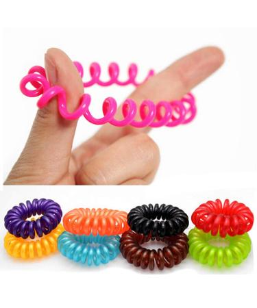 Hair tie telephone cable design (plastic spiral) elastic spiral hair tie hair accessory in a set of 10