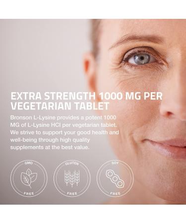 Bronson L-Lysine 1000mg High Potency Immune Support & Collagen Synthesis - 100 Vegetarian Tablets - Buy Online on GoSupps.com