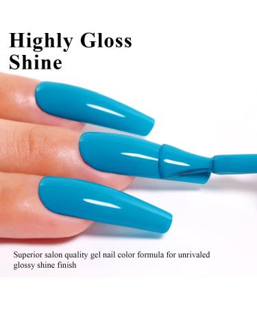 Imtiti Blue Gel Nail Polish 15ML Turquoise Blue Gel Polish Autumn Winter Gel Nail Polish Soak Off LED UV Nail Gel Polish DIY Nail Art Starter Manicure Salon Gel Nail Kit - Buy Online on GoSupps.com