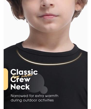 Subuteay Boys Thermal Top Fleece Lined Long Sleeve Undershirt Baselayer - Black Medium - Buy Online on GoSupps.com