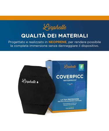 Linphelle PICC Line Cover | Waterproof Neoprene PICC & Catheter Protection | Ideal for Showers & Glucose Measurements | Size L - Black - Buy Online on GoSupps.com