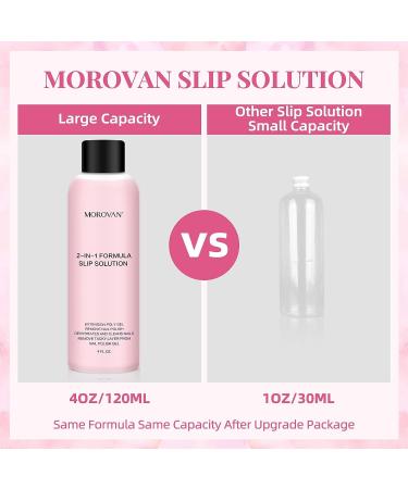 Morovan 2 in 1 Formula Poly Gel Slip Solution 4oz - Lint-free Extension Nail Liquid - Buy Online on GoSupps.com
