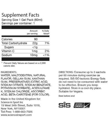 SiS GO Isotonic Energy Gel Sachets - Tropical (6 Pack) | Buy Internationally for Boosted Energy - Buy Online on GoSupps.com
