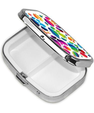 Colorful Dog Paw Print Pill Case - 2 Compartment Travel Pill Organizer & Cute Purse Gift - Buy Online on GoSupps.com