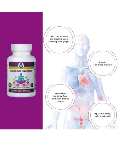 Herb Guru Chi Recuperation Energy and Blood Boosting Supplement 60 Capsules - Ginseng Gingko Biloba Astragalus - Buy Online on GoSupps.com