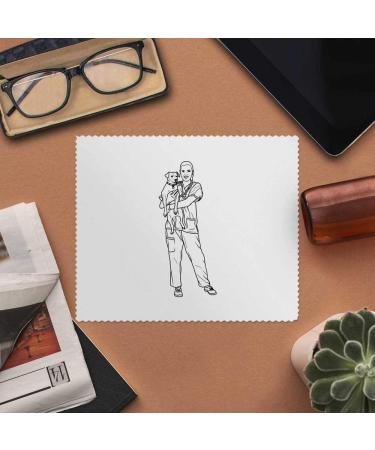 Azeeda Veterinarian Holding Dog Microfiber Cleaning Cloths - 2 Pack for Glasses & Lenses - Perfect for Pet Lovers - Buy Online on GoSupps.com