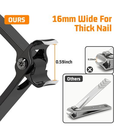 Thick Toenail Clippers - Extra Wide Jaw Opening, Long Handle, Heavy Duty Stainless Steel - 1 Pack for Men and Women - Includes Gift Box - Superior Quality - Buy Online on GoSupps.com