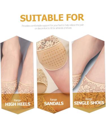 Holibanna 8 Pairs Lace Forefoot Pad Pumps High Heels for Women High Heel Liner Socks Half Forefoot Pads for Women Cotton Socks No Show Socks Floor Mat Cotton Pad Women's Non-slip - Buy Online on GoSupps.com