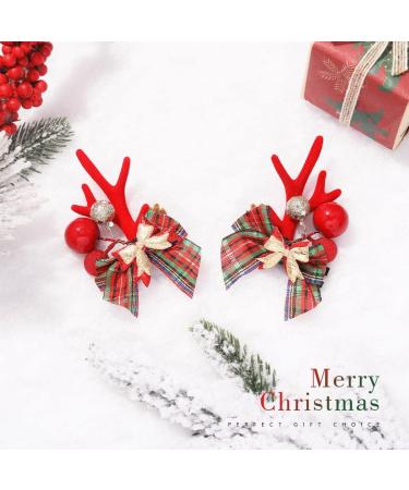 Evlry Bow Christmas Hair Clips Red Star Hair Barrettes Bells Christmas Hair Accessories Festival Hair Decor for Kids Adults (Red) (Red 2) - Buy Online on GoSupps.com