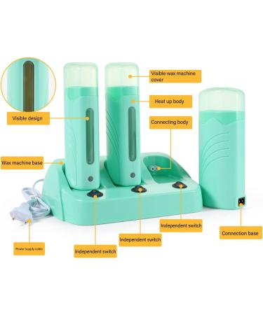 3-Part Wax Warmer Roller - Professional 3-in-1 Wax Heater for Men & Women | At-Home Waxing Accessories - Buy Online on GoSupps.com