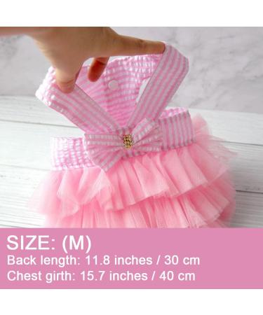 Bowknot Striped Mesh Vest Pet Dog Dresses Dog Princess Dress Wedding Lace Dress for Pomeranian Chihuahua Small Breed Dogs Cats Doggy - Buy Online on GoSupps.com