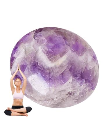 Amethyst Thumb Pocket Stone Polished Rocks Meditation Worry Stone | Large Palm Stone Crystals Natural Gemstones Polished Energy Crystal Stone for Stress Relief Meditation