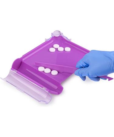 SimCoach Left Hand Pill Counting Tray with Spatula - Purple Pharmacy Pill Counter for Accurate Medication Measurement - Buy Online on GoSupps.com