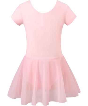 Mecceos Ballet Leotards for Girls Toddler Dance | Short/Long Sleeve Skirt Ballerina Outfits 6-8 Years | Z6_Ballet Pink - Buy Online on GoSupps.com
