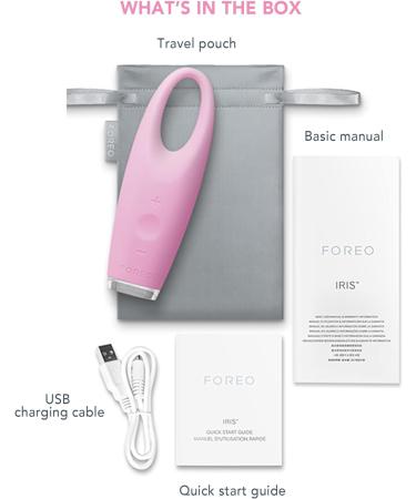 Foreo Iris Illuminating Eye Massager - Reduce Puffy Eyes, Dark Circles & Eye Bags | Enhances Eye Cream Absorption | Silicone | Anti-Aging | Petal Pink - Buy Online on GoSupps.com