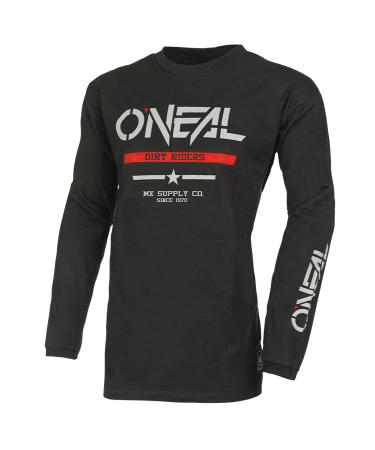 O'neal element Youth Cotton Jersey Squadron V.22 I MX MTB Shirt I Children Sports Hirt Boy Langarm I MTB MX I Slim Fit For perfect fit I 100% cotton 13 years black/gray