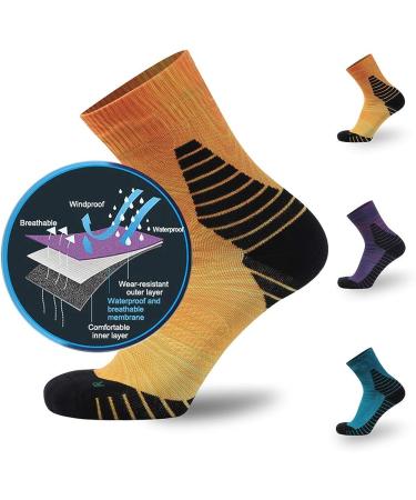 MEIKAN Waterproof Hiking Socks - Unisex Digital Print, Breathable, 100% Waterproof - 1 Pair (Large) - Orange - Buy Online on GoSupps.com