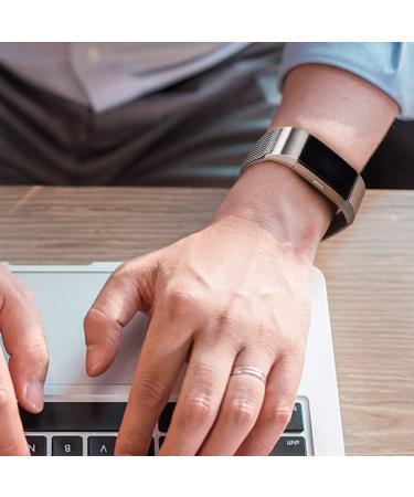 Meliya Stainless Steel Magnetic Bands for Fitbit Charge 2 - Small Black+Silver - Buy Online on GoSupps.com