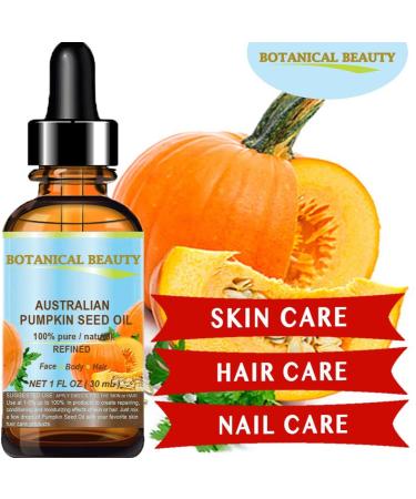 Botanical Beauty Australian PUMPKIN SEED OIL Pure Natural Virgin Unrefined Cold Pressed Carrier Oil. 2 Fl.oz.- 60 ml. for Face Skin Hair Lip Nails - Buy Online on GoSupps.com