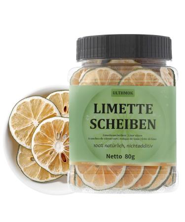 ULTHMOK INC Premium dried lime slices 80 g 100 natural dehydrated limes lemon slices for cake decoration and cocktail garnish no additives and no sugar added lime