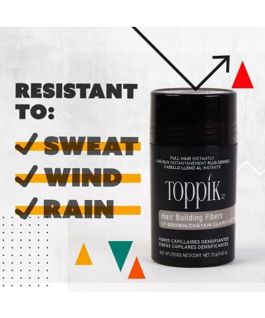 Toppik Hair Building Fibres Powder Light Brown - Instant Thinning Concealer 12g for Men and Women - Buy Online on GoSupps.com