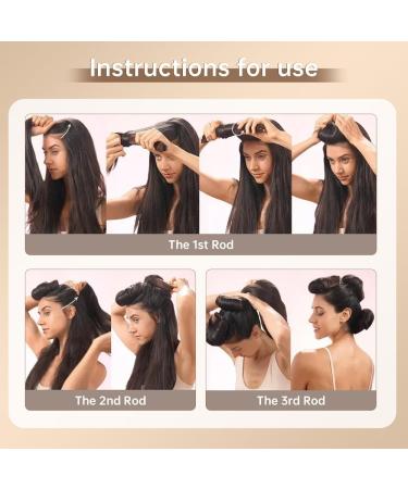 3Pcs Heatless Curlers Set for Overnight Curls - No Heat Soft Hair Roller Rods for all Hair Types - Long Hair Styling Tools in Brown - Buy Online on GoSupps.com