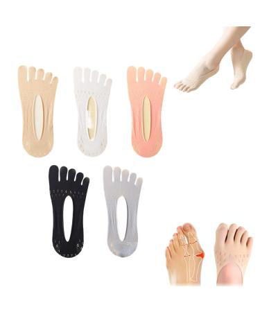MOKITO 5pcs Orthoes Bunion Relief Socks orthoes bunion relief socks women Sock Align Toe Socks For Bunion Sockalign For Women Split Toe Orthopedic Compression Bunions Socks (Plum Style) (5pcs)