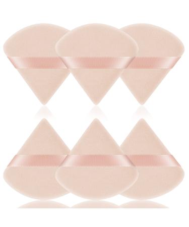 Auauy 6 pcs triangle makeup powder quaste face sponge powder puff washable reusable makeup sponge wet dry make -up tool for loose powder or foundation rouge (skin color) 6 skin - Buy Online on GoSupps.com