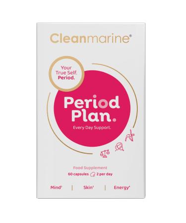 Cleanmarine Period Plan | Unique All-in-One Blend of Natural Nutrients - Help Balance Your Body s Daily Needs All Month Long Provides Hormonal Support Plan A for Your Periods - 60 Capsules 60 Count (Pack of 1)