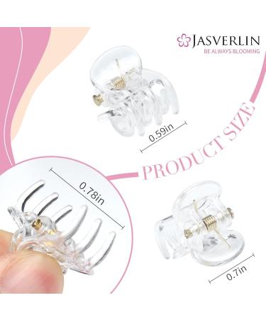 JASVERLIN Clear Small Hair Clips - 50pcs Mini Claw Clips for Fine Thin Hair - Non-Slip Strong Grip Hair Accessories for Women and Girls - Buy Online on GoSupps.com
