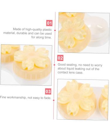 Kalafina Mini Contact Lens Container with Mirror - Eye Care Storage Box - Yellow 7x4.5x2.5cm - International Shipping Available - Buy Online on GoSupps.com