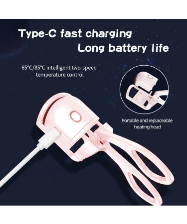 Rechargeable Heated Eyelash Curler - Wiasihsy Electric Curler with 2 Heating Modes for Quick Long-Lasting Curls - Pink - Buy Online on GoSupps.com