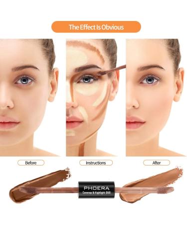 PHOERA Concealer 2-in-1 Dual Use Concealer Anti-Dark Circles & Contouring Makeup Long-Lasting Concealer Professional Face Makeup (101#Tauoe/Lvory) - Buy Online on GoSupps.com