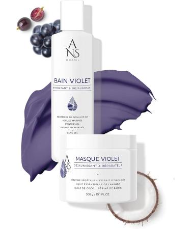 ANS Brasil Bain VIOLET Moisturizing repairing and yellowing shampoo Blonde white colored hair. Shiny hair 250ml - Buy Online on GoSupps.com