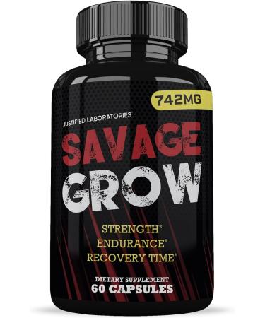 Justified Laboratories (5 Pack Savage Grow 742MG All Natural Advanced Men's Health Formula 300 Capsules - Buy Online on GoSupps.com