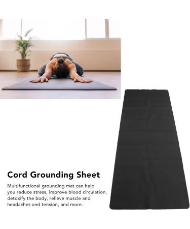 ANGGREK Grounding Mat | Black PU Yoga Grounding Sheet with 5M Cable - Improve Sleep & Reduce Stress - Buy Online on GoSupps.com