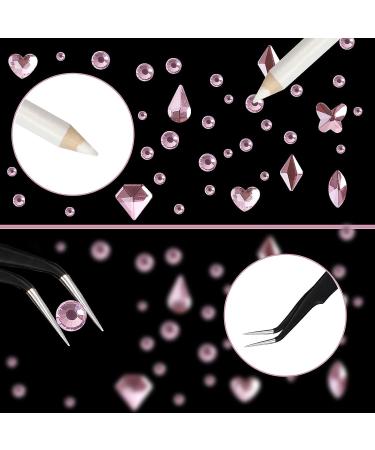 Nail Rhinestones Set - Pink Nail Art Gems, Flatback Design for DIY Acrylic Nails, Crafts & Decorations - AB Rhinestones Glass Crystals - Buy Online on GoSupps.com